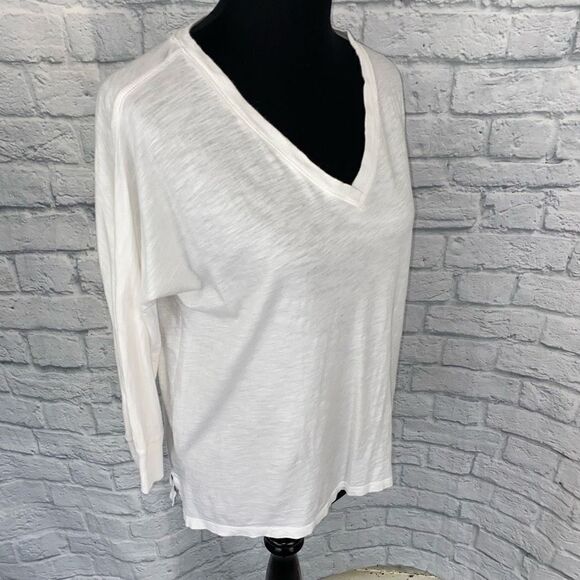 Gap vneck Longsleeve batwing top white sz S women - Picture 4 of 12